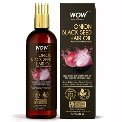 WOW Skin Science - Black Seed Onion Hair Oil - WITH COMB APPLICATOR - 200ML  • $31.79