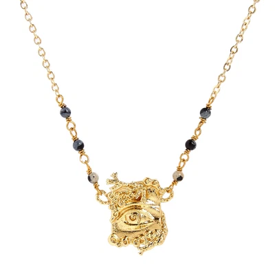 £65 • Buy Les Néréides Greek Evil Eye Gold Tone Glass Bead Necklace BNWOT