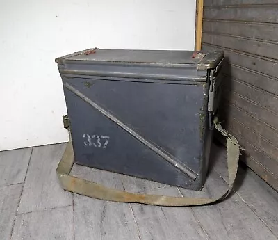 Vintage US Army Military Metal Ammunition Ammo Box Chest Can Case With Lid B • $135