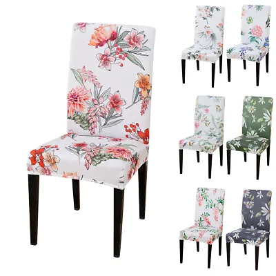 $19.79 • Buy Stretch Floral Dining Room Chair Cover Spandex Seat Cover Wedding Party Decor AU