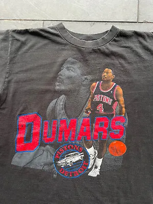 Vintage 90s Detroit Pistons Bad Boys Joe Dumars Shadowbox Salem T-Shirt • $119.99