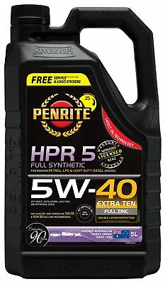 $76.95 • Buy Penrite HPR 5 SAE 5W-40 Engine Oil 5L