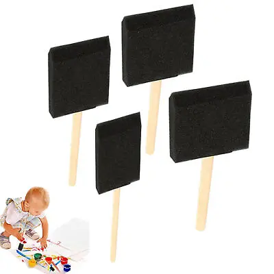 $7.63 • Buy 4Pcs/ Set Black Foam Paint Brushes Foam Sponge Wood Handle Paint Brush 