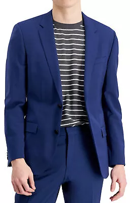 Hugo Boss Mens Slim-Fit Henry Wool Suit Jacket 36 Regular Bright Blue - NWT $495 • $155