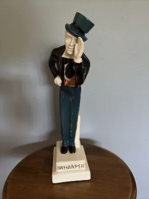 Vintage I W Harper Whiskey Decanter Man In Top Hat-Ex Used Cond Hat Cork Glued • $53.75