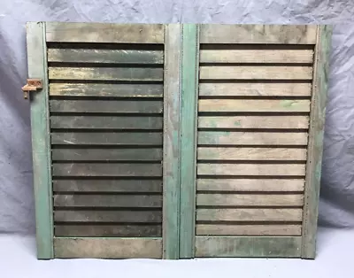 Pair VTG Distressed Small 15x24 Antique House Wood Window Shutters Old 579-24B • $75