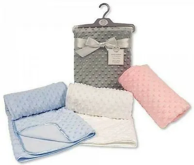 Baby Blanket Soft Bubble Bobble Dimple Popcorn Wrap Pram Cot Soft Touch 7 Cols • £10.45