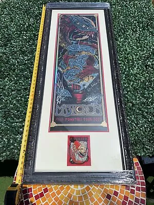 Mastodon Signed Framed Foil Variant Green Mega Monsters Tour Poster #7/140 • $825