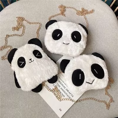 Pluffy Messenger Bag Cute Plush Panda Inclined Shoulder Bags Cartoon Animal • $16.06