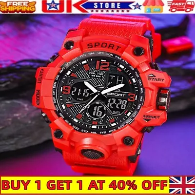 SMAEL Mens Waterproof Watch Sport Military Analog Quartz Digital Wrist Watches • £9.99