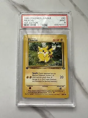 $150 • Buy 1999 Pokemon Jungle 1st Edition Pikachu 60/64 PSA 9 Mint