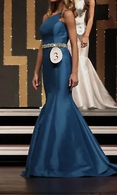 Blue Pageant Dress. Ritzee Originals. Ocean Blue Color. • $225