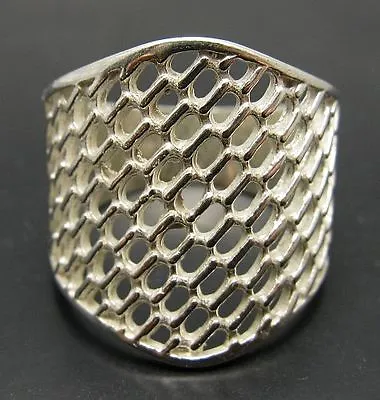 Genuine Stylish Sterling Silver Ring Mesh Solid Hallmarked 925 Handmade Empress • £24.23