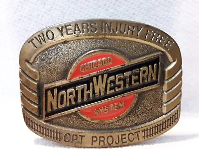 $19.99 • Buy Chicago North Western System Railroad Cpt Project Brass Belt Buckle