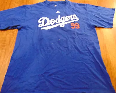 Majestic Mlb Los Angeles Dodgers Manny Ramirez Jersey T-shirt Size L • $11.15