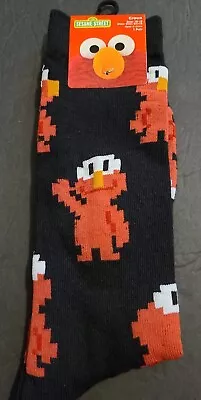 NEW Sesame Street Black Elmo Socks Crews 10-13 1 Pair Mens High Point FAST SHIP! • $12.84