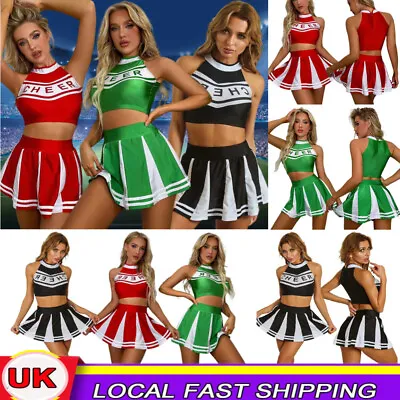 Adult Cheerleader Cheerleading Fancy Dress Costume Cheer Uniform Outfits Sports！ • £5.99