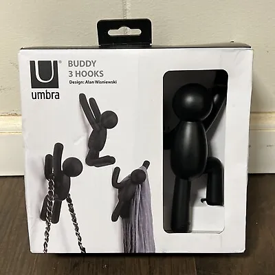 Umbra Buddy Hook (Set Of 3) | Black NEW In BOX • £18.23