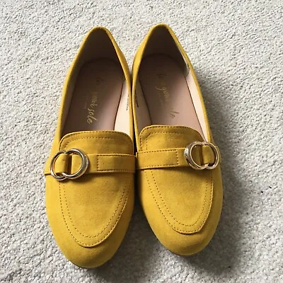 £14 • Buy Shoes Loafers Size 6 Mustard Yellow Colour Suede Effect New