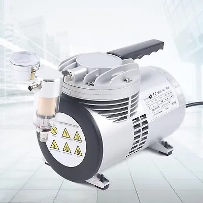$89 • Buy Oilless Diaphragm Vacuum Pump Oil Free Vacuum Suction Pump + Vacuum Gauge