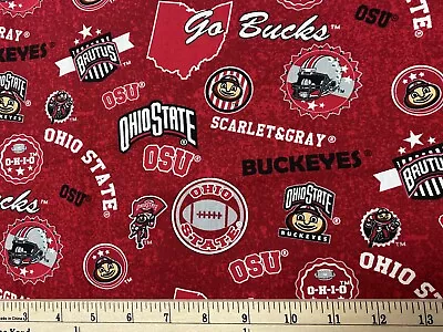 OHIO STATE UNIVERSITY BUCKEYES Hm St HALF YARD (18” X 42”) 100% Cotton Fabric • $7.99