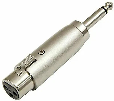 £3.99 • Buy 3 Pin Female XLR To 6.35mm Jack Adaptor ( 1/4 Inch) MONO Plug Converter