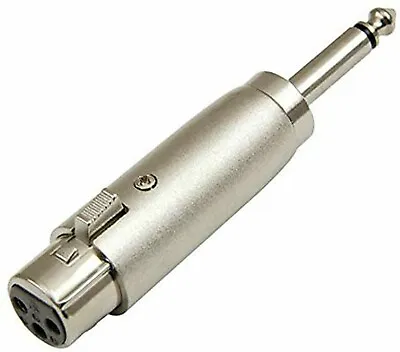 XLR To Jack Adapter 3 Pin Female 6.35mm Jack  1/4 Inch MONO Plug Converter • £4.99