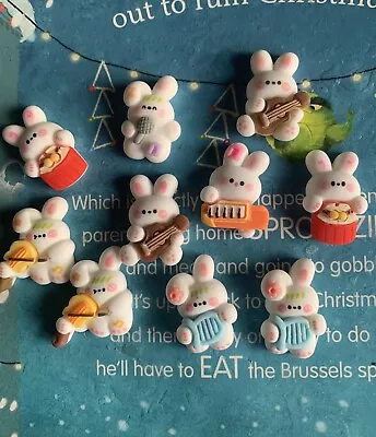 £4.28 • Buy 10Pcs Cute Rabbits Band Shaped DIY Shoes Buttons Decoration For Croc Charms Gif