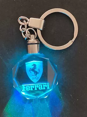 LED Crystal Glass With Ferrari Logo Keychain Key Ring No-2 • $30