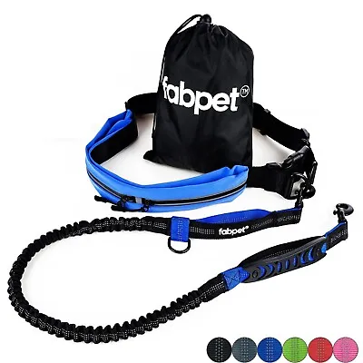 Fabpet Hands Free Dog Lead For Running Walking - Waist Belt With Pouch Bungee • £22.99