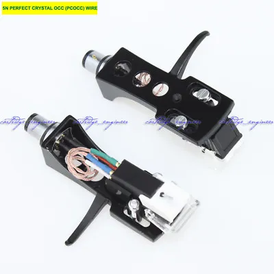 New 10pcs/lot Black Stereo MM Cartridge And Headshell Hi-Fi PCOCC Wire Assembly • $234.22