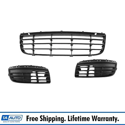 Lower Fog Light Cover Center Grill Grille Black Kit Set Of 3 For VW Jetta MK5 • $59.95