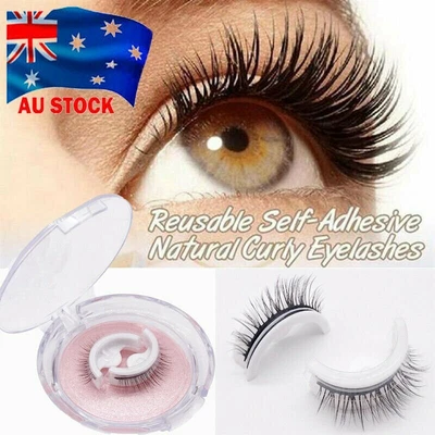 $9.36 • Buy Women's Reusable Glue-Free Lashes Fake Eyelashes Self-Adhesive Lash Extension