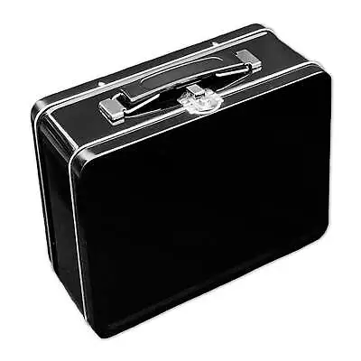 Medium Metal Lunch Box - Plain BLACK Lunchbox DIY Customization Personalization • $20