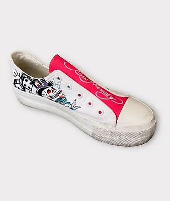 Ed Hardy Women’s Shoes Size 9 Poppy Gamble Skull Slip On Laceless Sneakers Y2K • $34.99