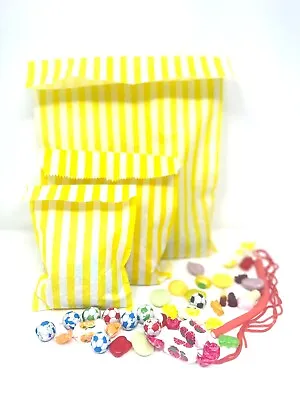 Candy Stripe Paper Bags Party Wedding Cake Sweet Treat Pick&Mix Gift Shop Bag • £7.95