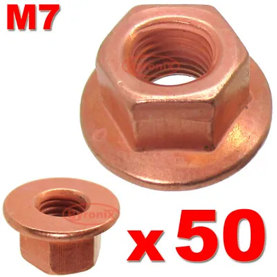 Bmw Exhaust Nuts M7 Manifold E90 E92 E36 E46 Series Head Stud Lock Nut Copper 50 • $22.50