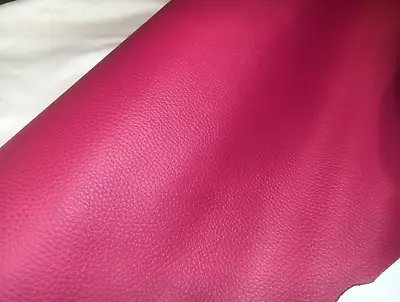 HOT PINK Leather Hide Offcuts PEBBLE Finish Off Cut Remnant Upholstery Garment • $14.99