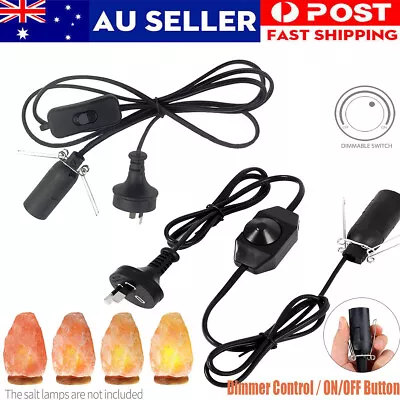 Salt Lamp Power Cord Cable 1.8m & Dimmer Control ON OFF Button Switch Bulb AU • $13.99
