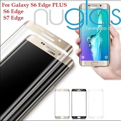 NUGLAS S7 S6 Edge Plus Full Cover Tempered Glass Screen Protector Samsung Galaxy • $8.95
