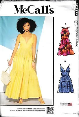 Gathered Mini Maxi Dress With Midriff & Tucks Plus Size 16-24 Sewing Pattern • £6.99