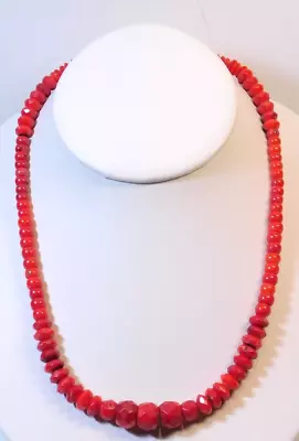 Jay King DTR Mine Finds Sterling Silver Red Coral Graduated Bead Necklace • $19.97