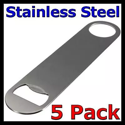 5x Speed Bottle Opener Stainless Steel Flat Bar Blade Cap Remover Can Beer Drink • $19.95