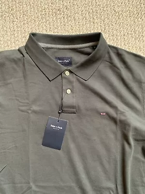 Men’s Eden Park Dark Grey Long Sleeve Cotton Polo - UK XL • £49