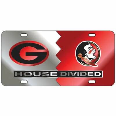 GEORGIA Bulldogs / FLORIDA STATE Seminoles HOUSE DIVIDED License Plate / Car Tag • $29.95