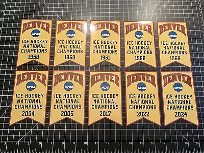 Denver Pioneers NCAA Hockey Replica Championship Decal Banners Man Cave 2024 • $32