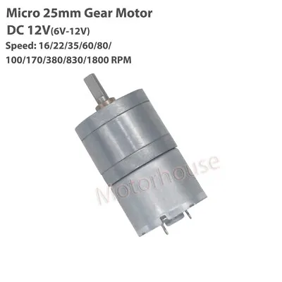 DC 6V 9V 12V Micro Small 25mm Gearbox Gear Speed Reduction Motor Large Torque • $6.95