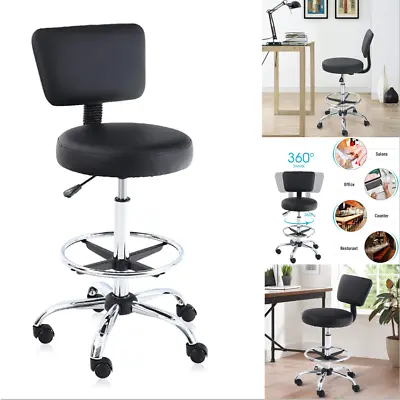 Office Chair Adjustable Swivel Drafting Rolling Stool Salon Back Support Foot • $89.99
