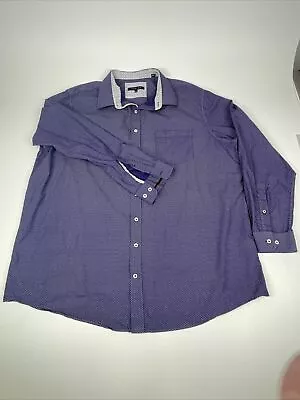 Synergy Men's Shirt Button Up Long Sleeve Size 2XLT Purple With White Dots • $11.99