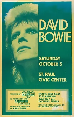 NEW David Bowie Tour Concert St Pauls Poster Poster Print Canvas FREE SHIPPING • $18.16